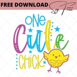one cute chick easter svg